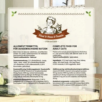 Betty's Landhausküche Rind & Herz 6 X 200g Für Katze 5 Betty's Landhausküche Rind & Herz 6 X 200g Für Katze – Bild 3