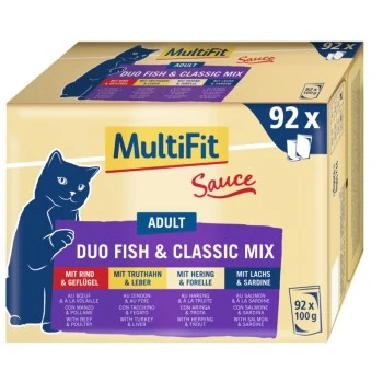 MultiFit Adult Sauce Duo Fish & Classic Mix Multipack XXL 92x100g 3 MultiFit Adult Sauce Duo Fish & Classic Mix Multipack XXL 92x100g