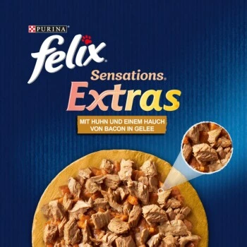 Felix Sensations Extras Gelees 26x85g Mit Huhn Und Einem Hauch Von Bacon 6 Felix Sensations Extras Gelees 26x85g Mit Huhn Und Einem Hauch Von Bacon – Bild 4