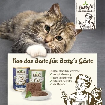 Betty's Landhausküche Rind & Herz 6 X 200g Für Katze 6 Betty's Landhausküche Rind & Herz 6 X 200g Für Katze – Bild 4