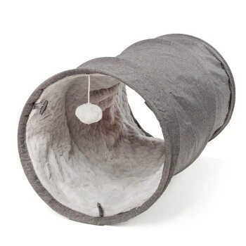 Canadian Cat Company Katzentunnel Mit Kuschelfell Grau 3 Canadian Cat Company Katzentunnel Mit Kuschelfell Grau