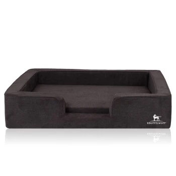 Knuffelwuff Orthopädisches Hundebett Mit Wendekissen Aus Velours Bellamy Schwarz M-L 6 Knuffelwuff Orthopädisches Hundebett Mit Wendekissen Aus Velours Bellamy Schwarz M-L – Bild 4